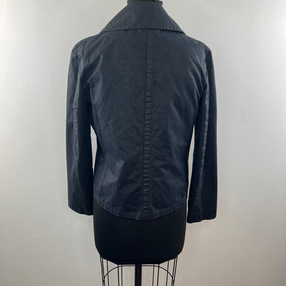 RUGBY RALPH LAUREN Waxed Navy Blue Double Breasted Decorative Button Jacket S - Picture 5 of 10